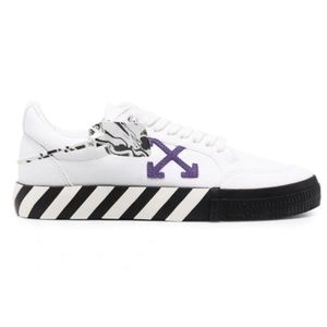 Low Vulcanized white and purple off-white sneakers.  Brand new. With no box